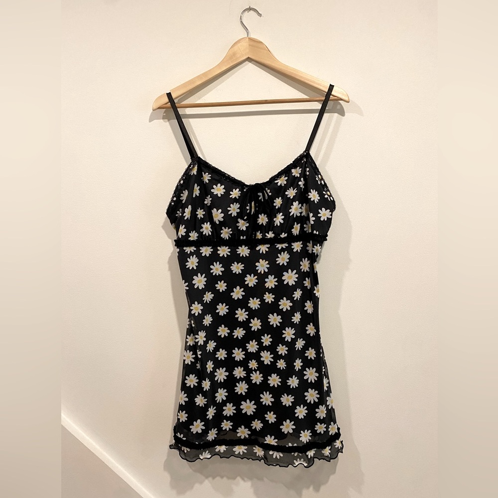 DELIA’S Daisy floral mesh babydoll mini dress